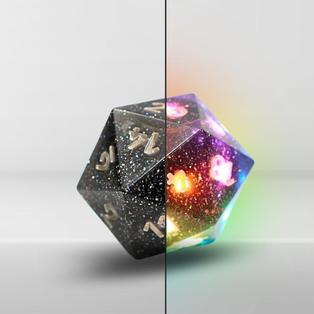 Pixels D20 Midnight Galaxy app control screen demonstrates seamless device pairing and pattern customization.
