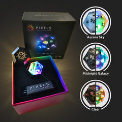 Pixels D20 Midnight Galaxy inclusive design benefits visually impaired and neurodiverse players.