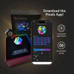 Pixels D20 Midnight Galaxy resin build highlights durable, balanced rolls and premium feel.