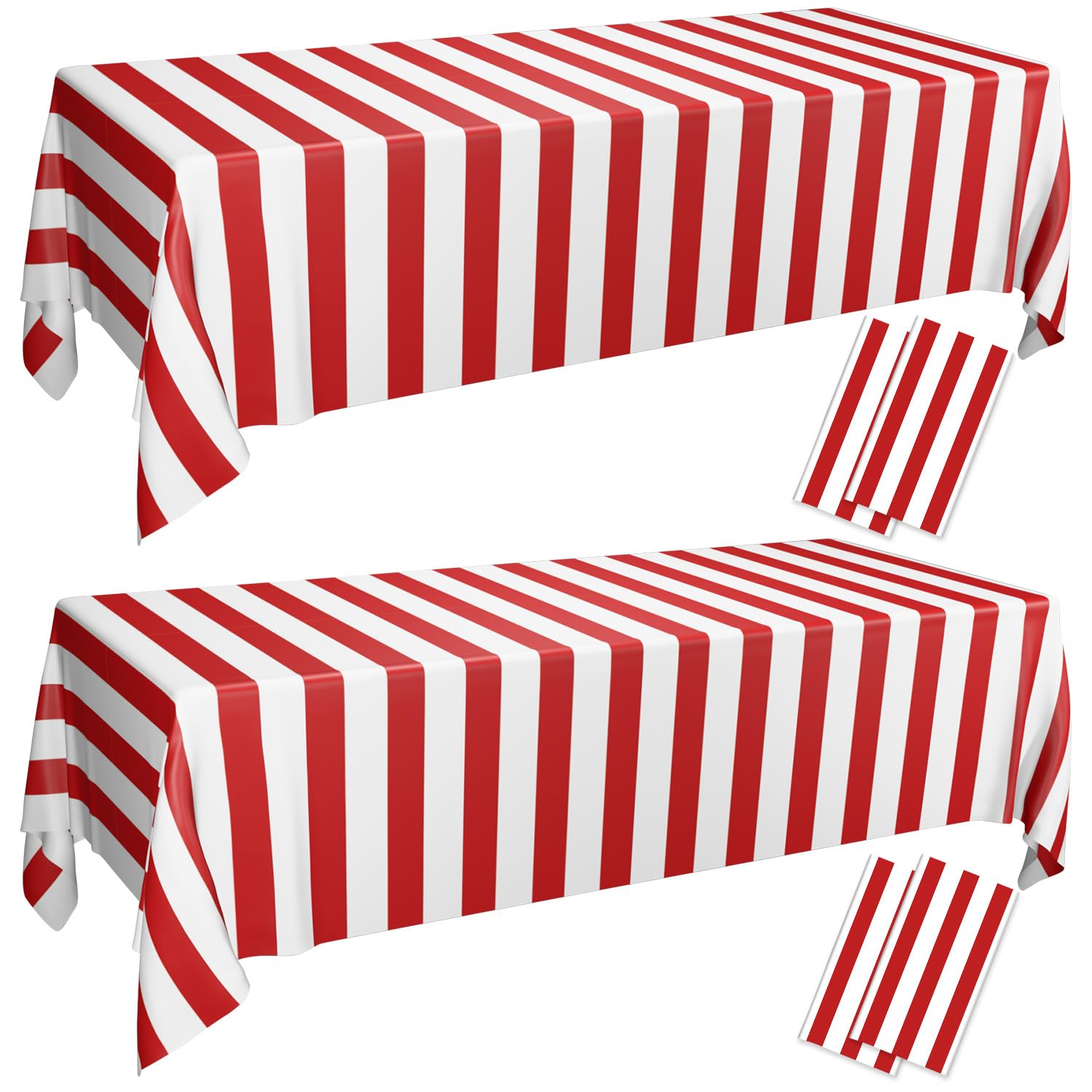 PIXHOTUL carnival tablecloths in red and white stripes protect surfaces during parties