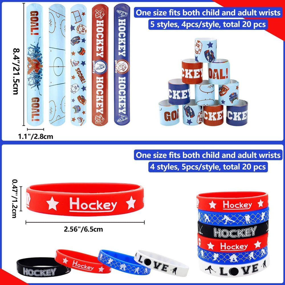 PIXHOTUL hockey pattern wristbands showing four durable silicone designs.