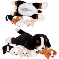 PixieCrush Bernese Mommy with puppies inside — ultra-soft cuddle buddy for imaginative play.