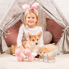 PixieCrush Shiba Inu puppies inside plush encourages imaginative play