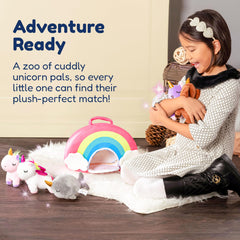 PixieCrush rainbow unicorn plush brightens playtime and storytelling.