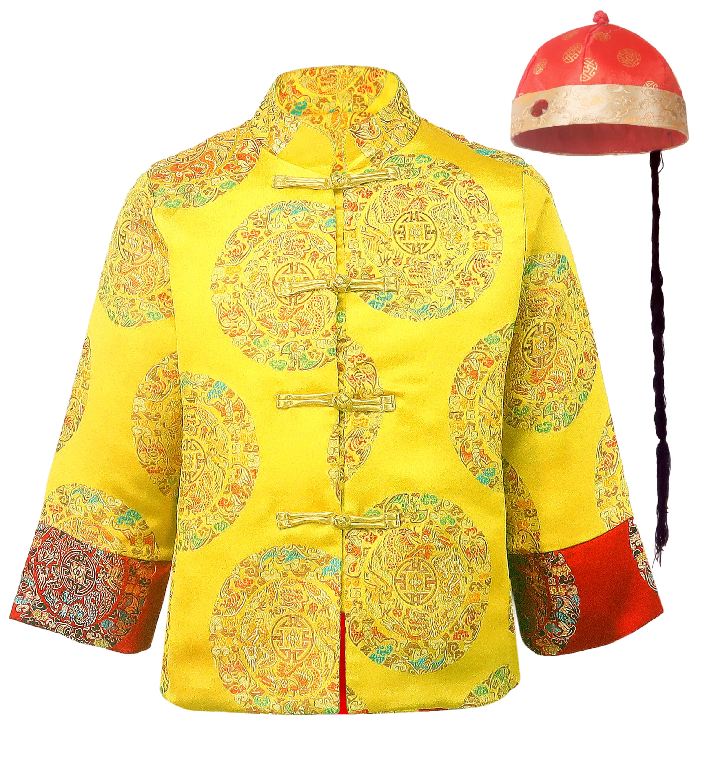 Pixienest dragon Tang suit top displayed for Lunar New Year celebrations.