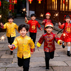 Pixienest Lunar New Year parade look on a child model.