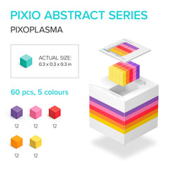PIXIO cubes close-up reveals the 8mm size for pixel-perfect modular designs.