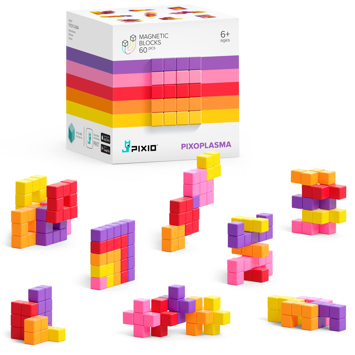 PIXIO mini blocks in pixel-art style demonstrate precise 8mm cubes for creative builds.
