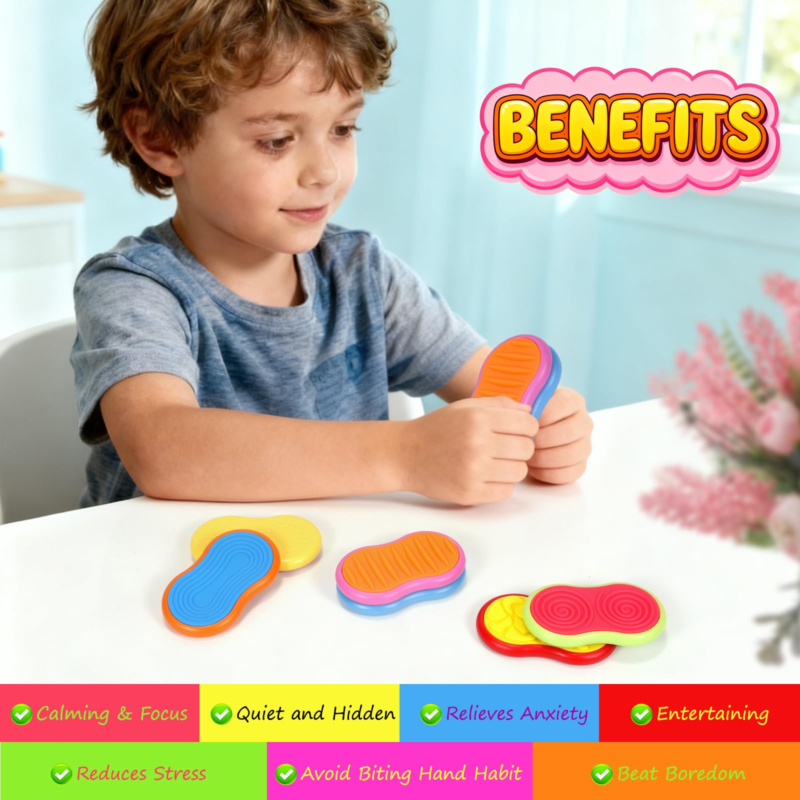 PIXLABBY silicone sensory magnetic slider texture 6 enhances self-regulation during classroom or home use.