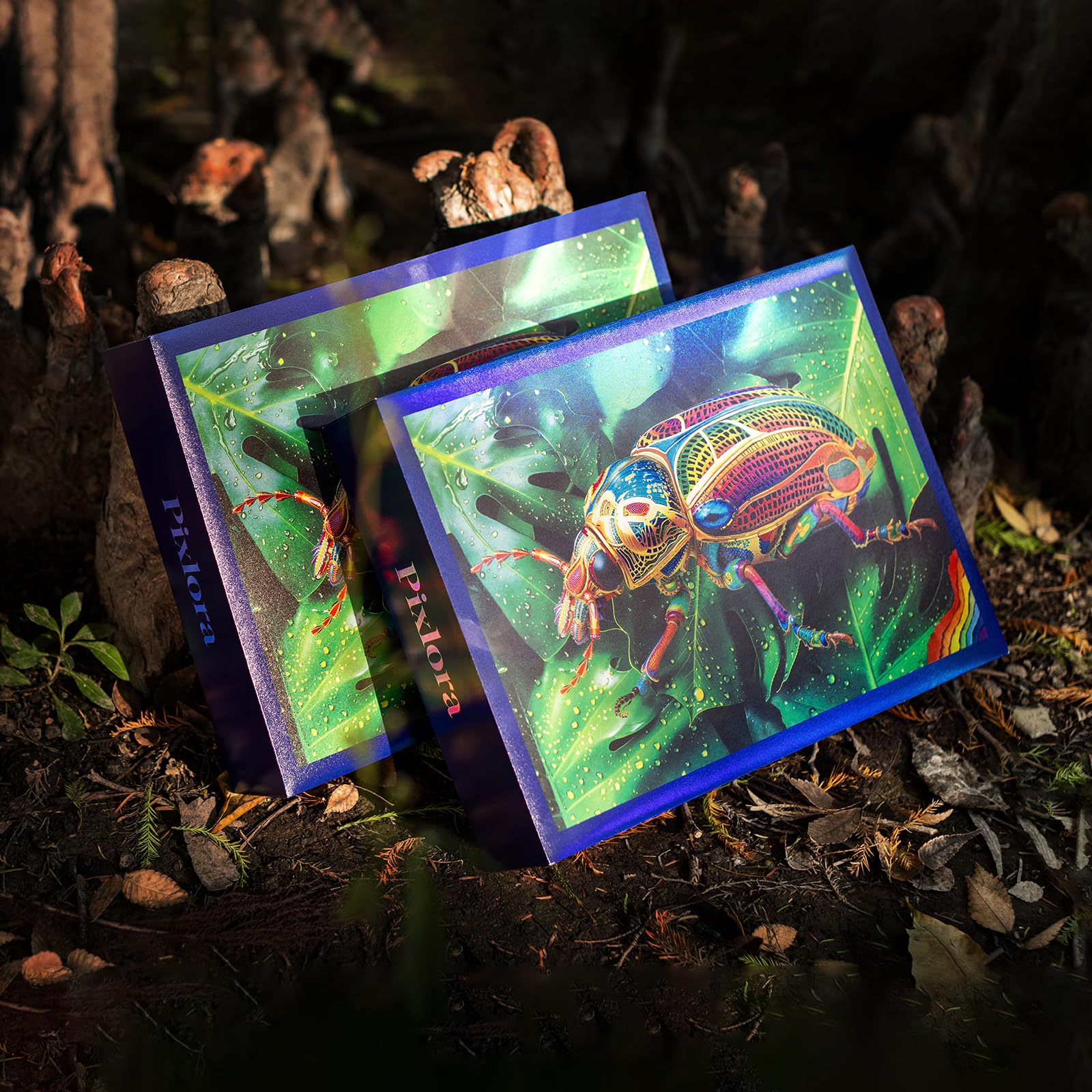 Pixlora 1000-piece puzzle with rainbow laser finish delivers vibrant, collectible art.