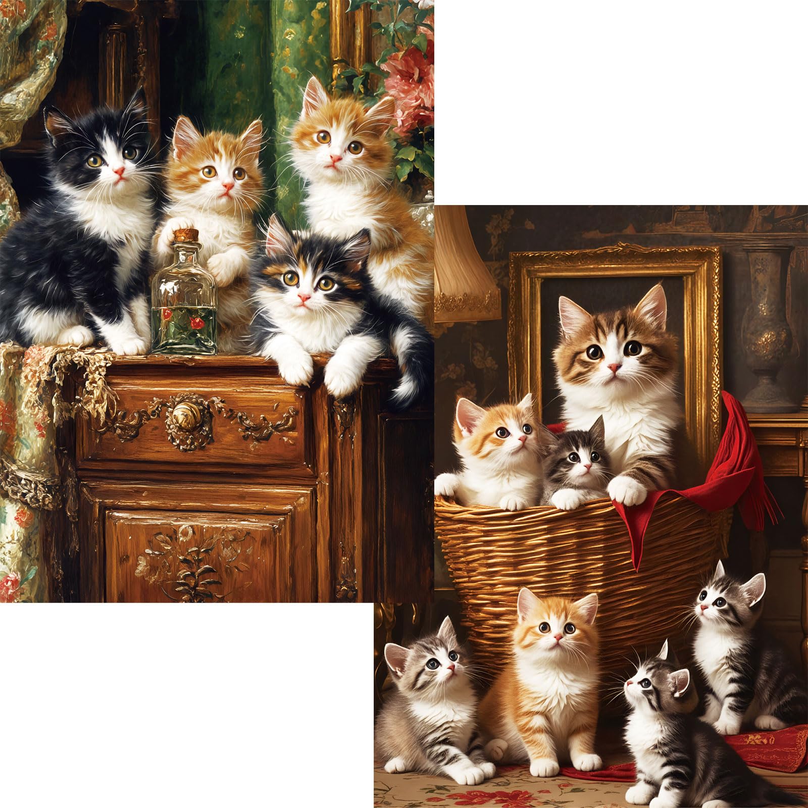 Pixlora Cozy Cat Party Kitten Cuddle Chaos puzzle scene, ideal for relaxing evenings.