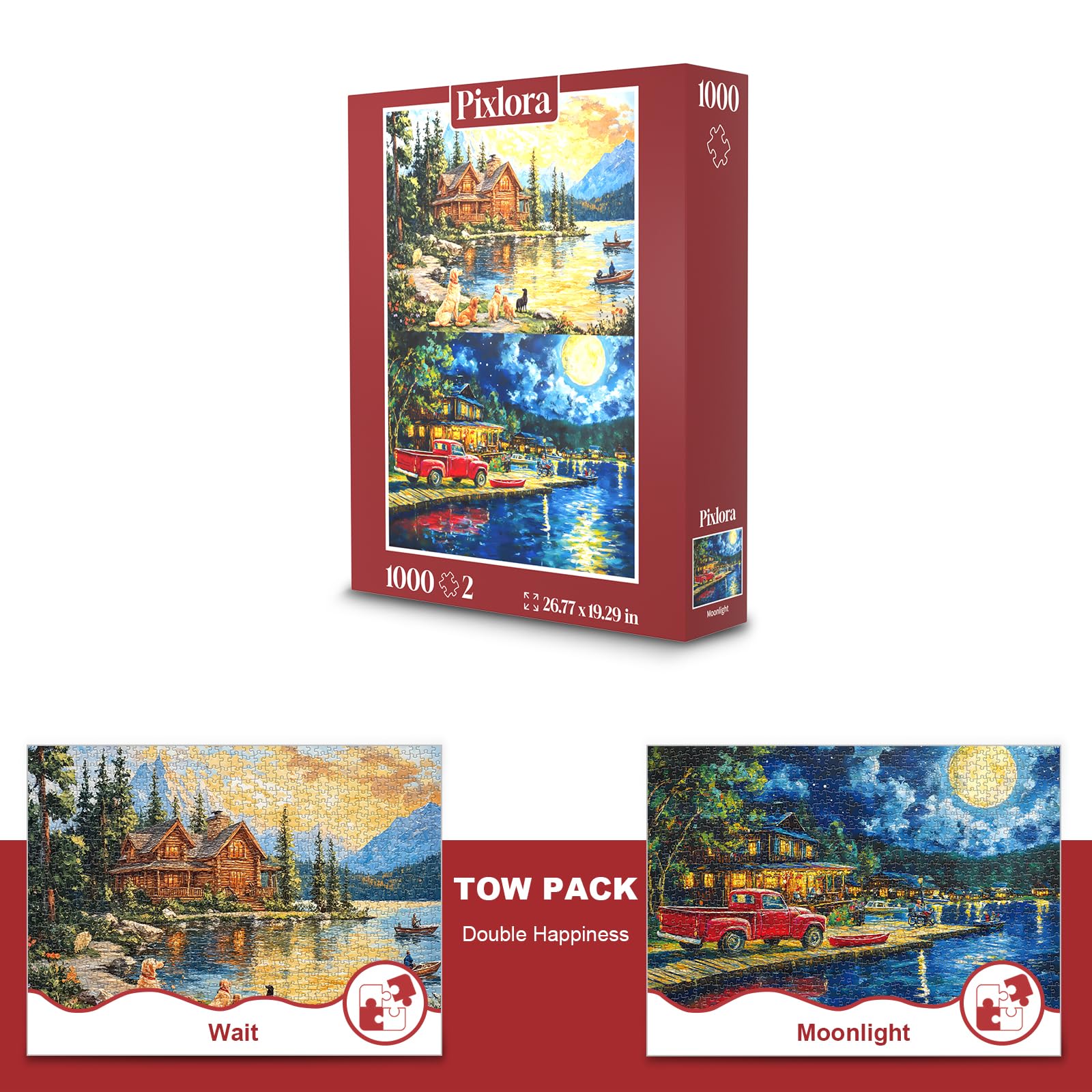 Pixlora puzzles night-view scene, immersive entertainment for a cozy game night.