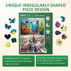 Pixlora unique shaped pieces puzzle image highlights irregular pieces for a playful challenge.