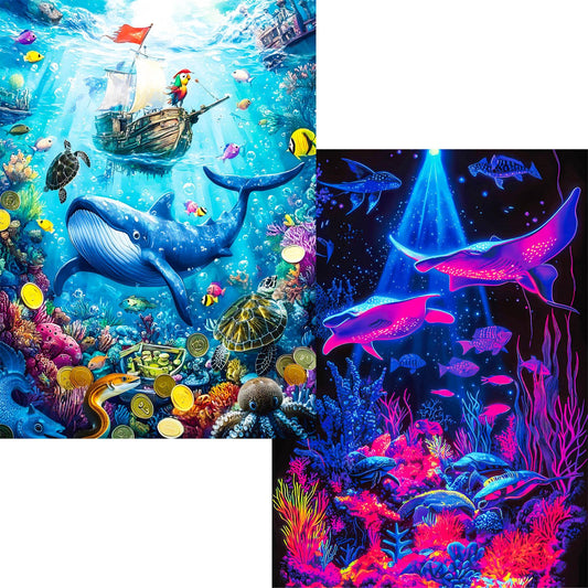 Pixlora whale explorer journey puzzle featuring detailed ocean scene for immersive solo play.