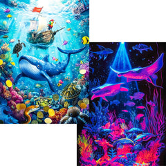 Pixlora whale explorer journey puzzle featuring detailed ocean scene for immersive solo play.