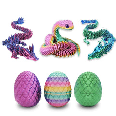 Pixnest Rainbow Snake 11.8-inch dragon with egg for vibrant desk decor and conversation starter
