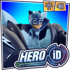 PJ Masks Robo-Catboy hero ID activation with compatible figures.
