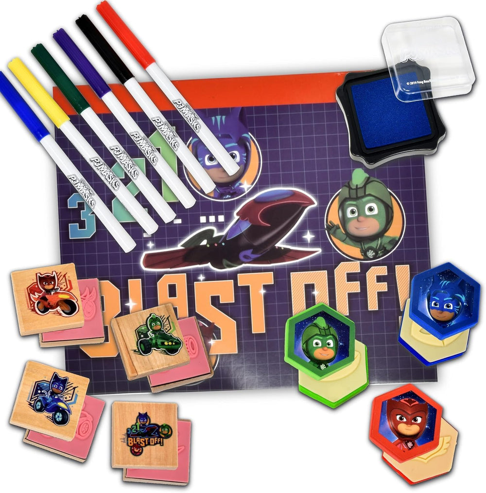 PJ Masks wooden stampers for durable art projects and quick impressions
