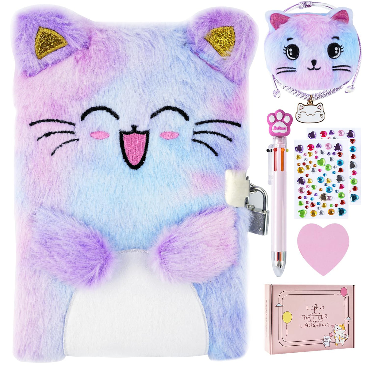 PJDRLLC cat diary with lock cover boosts privacy and personal journaling on the go.