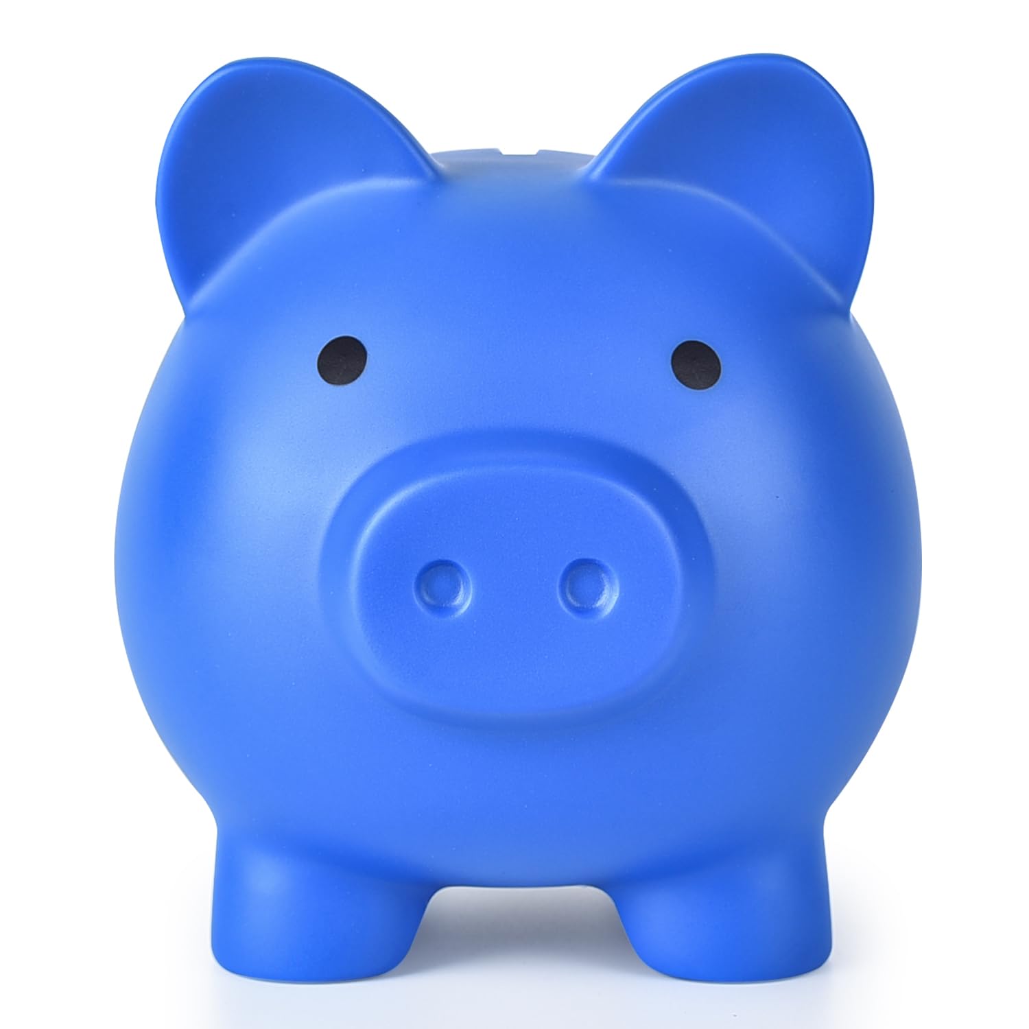 PJDRLLC large piggy bank front view in dark blue, durable for kids.