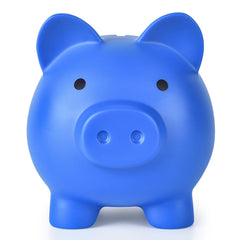 PJDRLLC large piggy bank front view in dark blue, durable for kids.