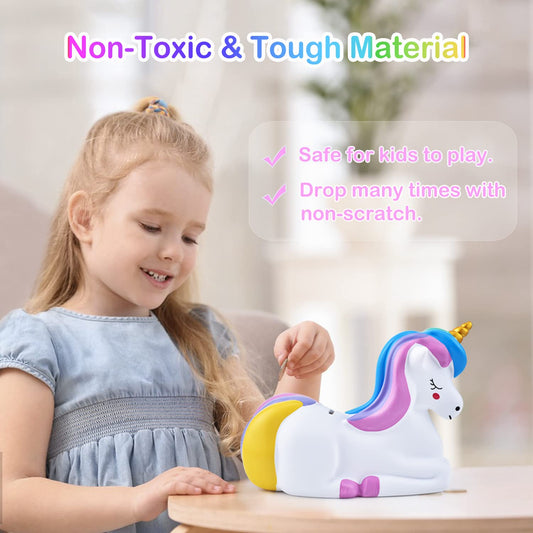 PJDRLLC piggy bank with alphabet stickers for customization.