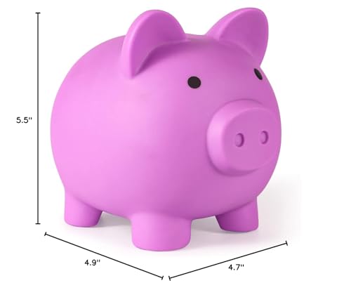 PJDRLLC piggy bank light purple child-friendly size for little hands.