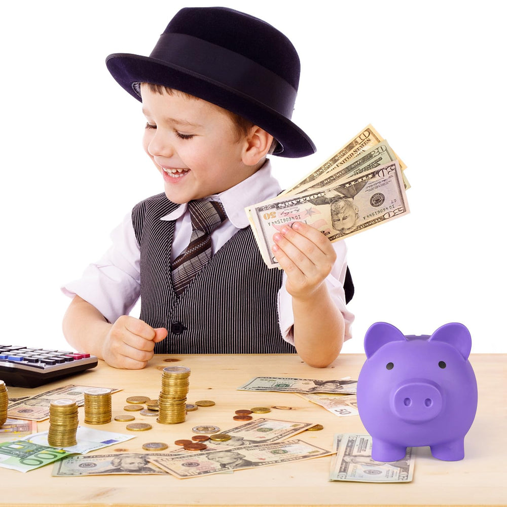 PJDRLLC Piggy Bank medium size fits small hands and coins.