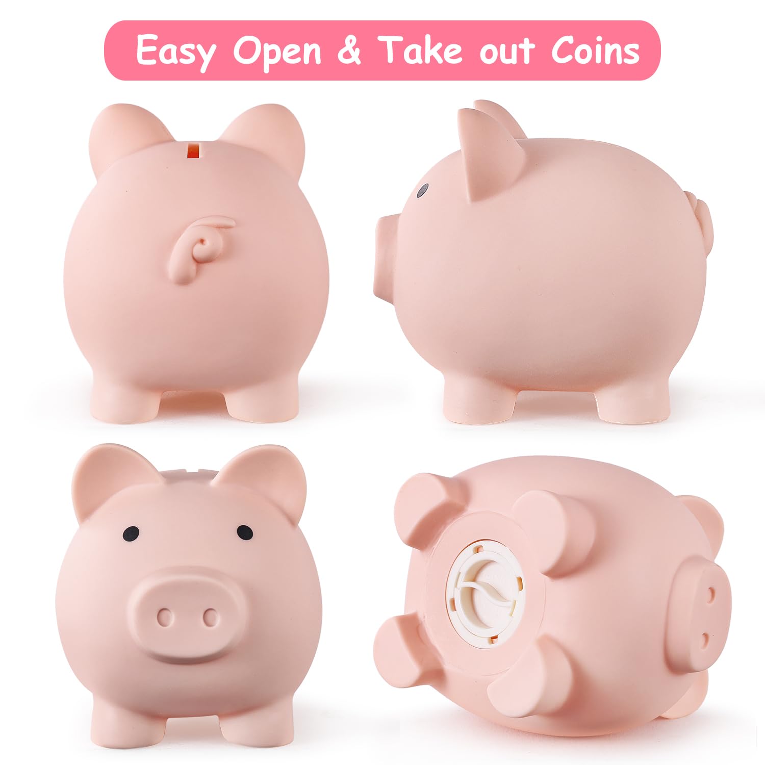 PJDRLLC medium-size piggy bank holds plenty of coins