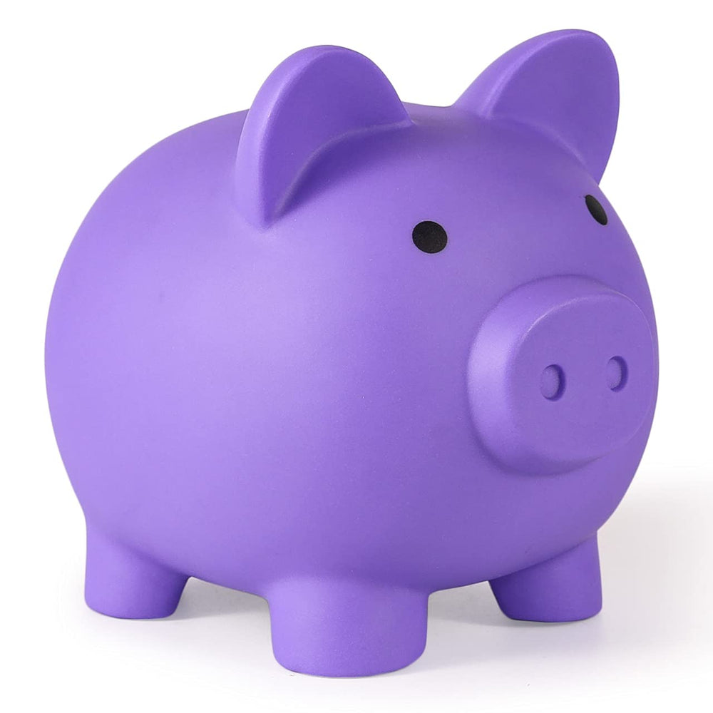 PJDRLLC Piggy Bank in unbreakable plastic for durable kid savings.