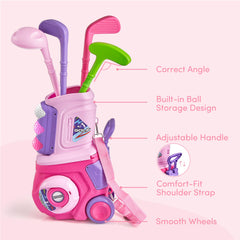PJG Toddler Golf Set includes ten balls for mess-free backyard play