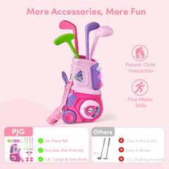 PJG Toddler Golf Set four plastic clubs for safe practice