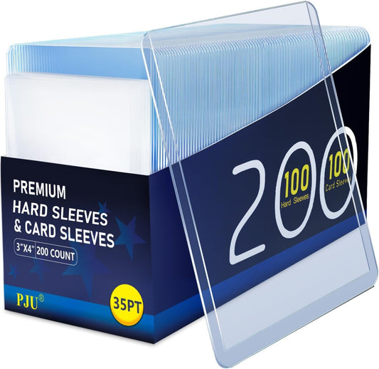 PJU 200 hard card sleeves protect 3x4 cards with secure protection and clear view.