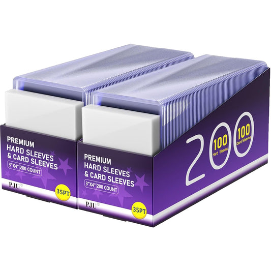 PJU 400 hard card sleeves pack, durable protection for trading cards.