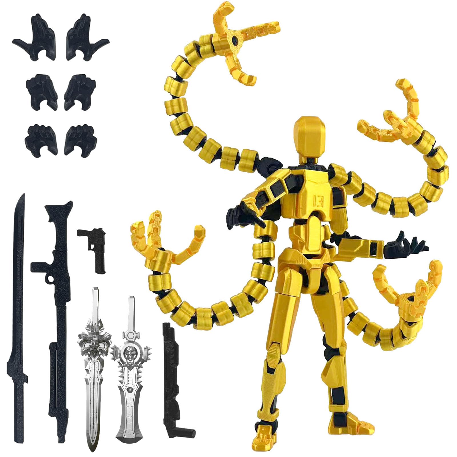 Pkghokids T13 front view assembled figure for desk display and poseable fun