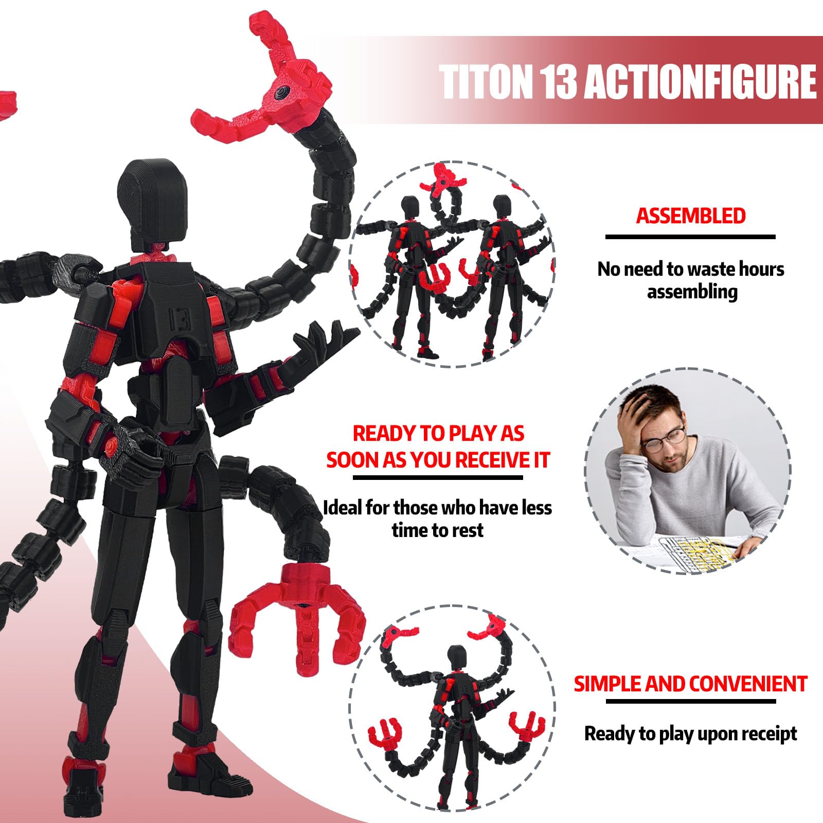 PkghoKids T13 fully articulated joints enable dynamic, lifelike poses.