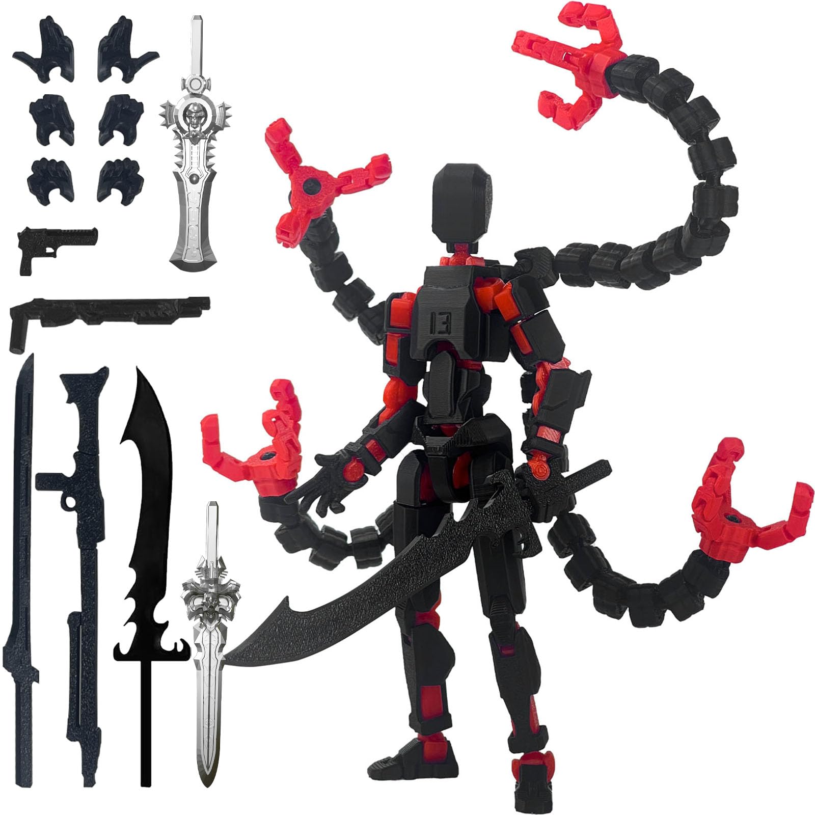 PkghoKids T13 movable figure fully articulated for dynamic desk poses.