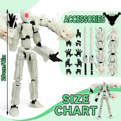 Fully poseable T13 allows dynamic posing for shelf or desk setups.