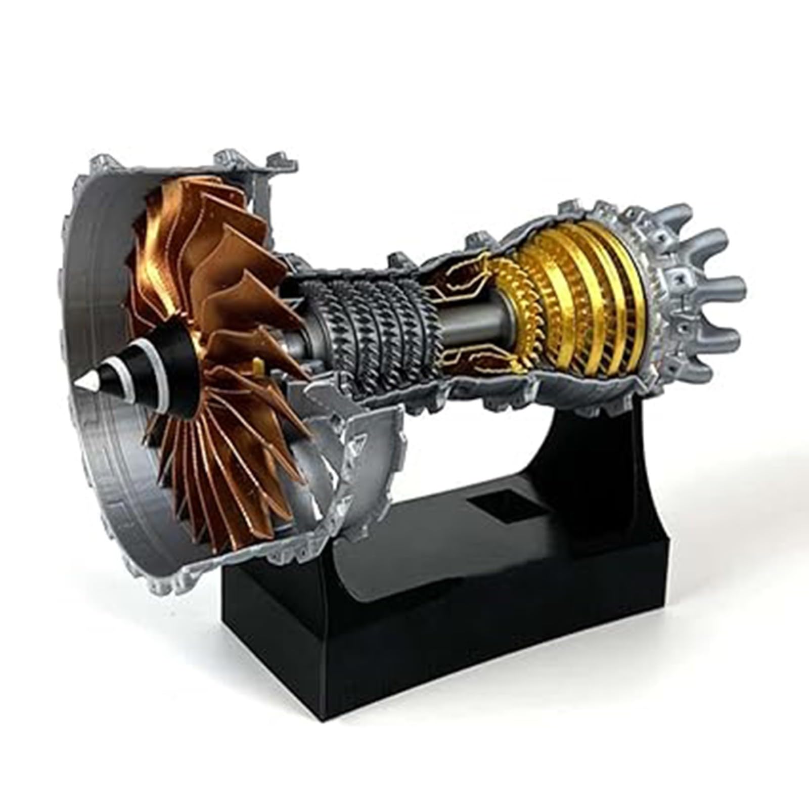 Pktiugf TR900 engine model front view highlights authentic turbojet detail for display