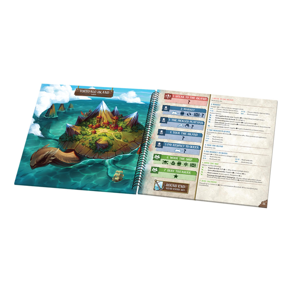 Forgotten Waters player boards help track personal goals and group progress.