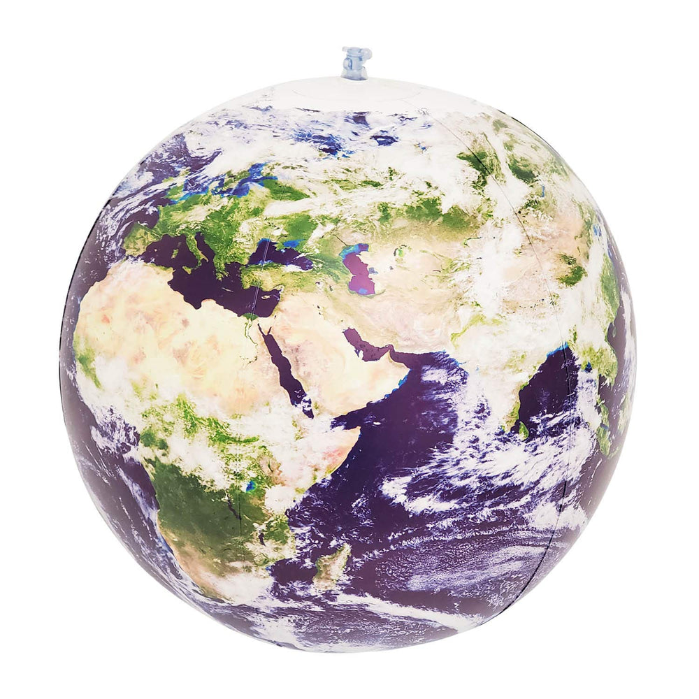 Planet Earth Gifts Earthball easy inflation with a simple valve for quick setup.