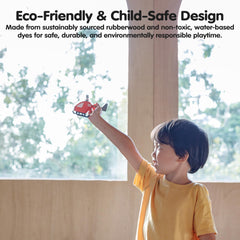 PlanToys Helicopter 6287 packaging uses minimal, eco-conscious design