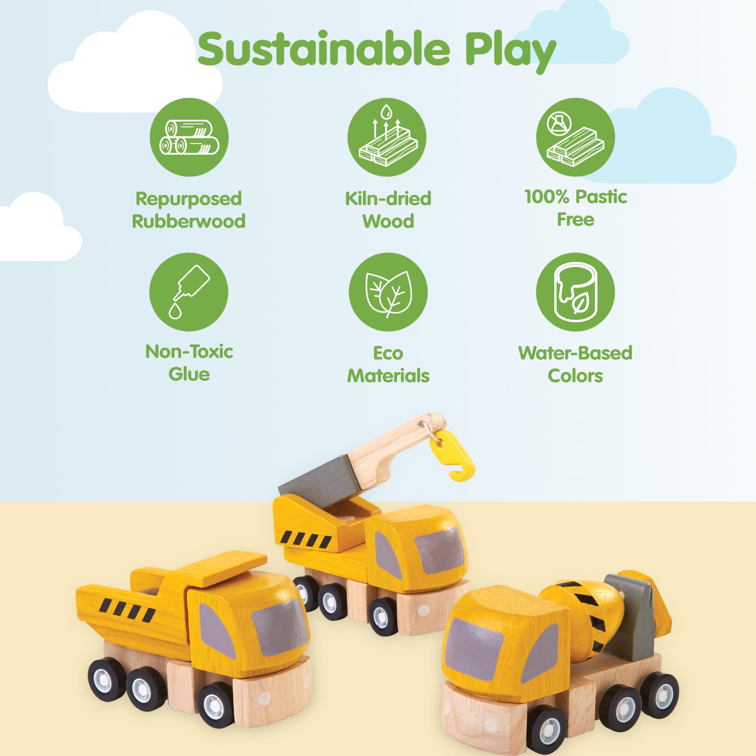 PlanToys crane image shows sequencing and planning during lift and tow tasks.