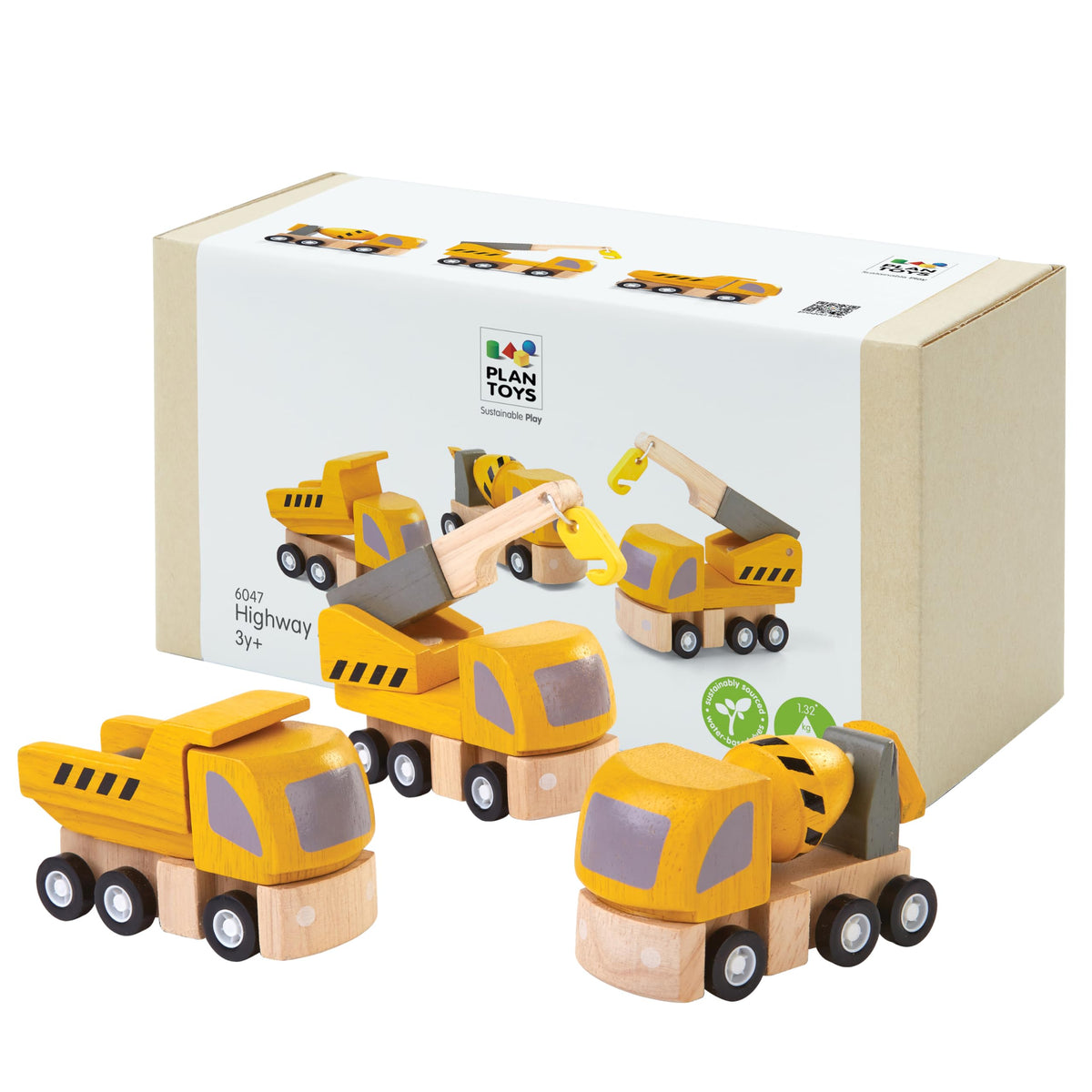 PlanToys Highway Maintenance dump truck boosts fine motor play and imaginative storytelling.