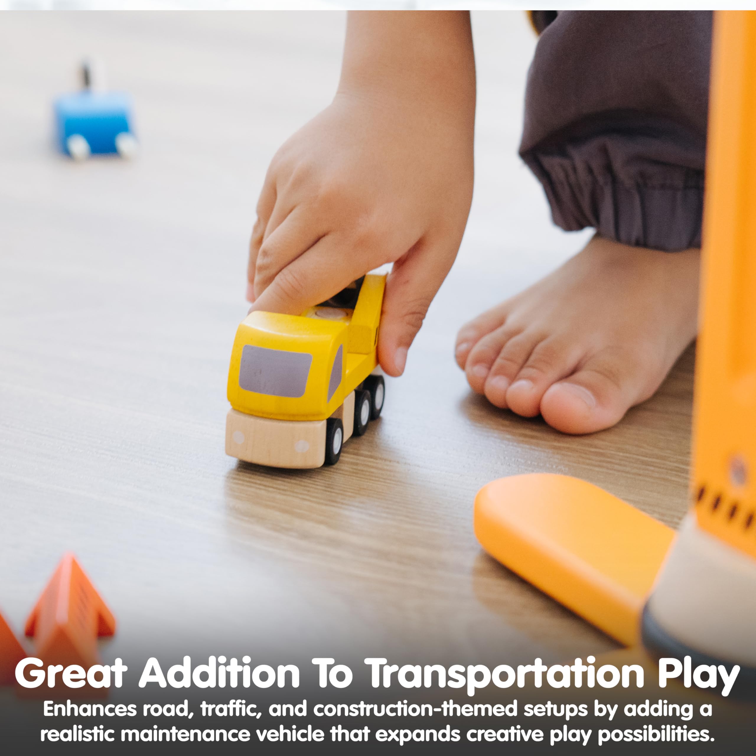 PlanToys textured wood close-up emphasizes tactile sensory play and durability.