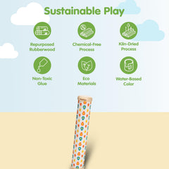 PlanToys Rain Maker uses eco-friendly natural rubberwood for safe, sustainable play.