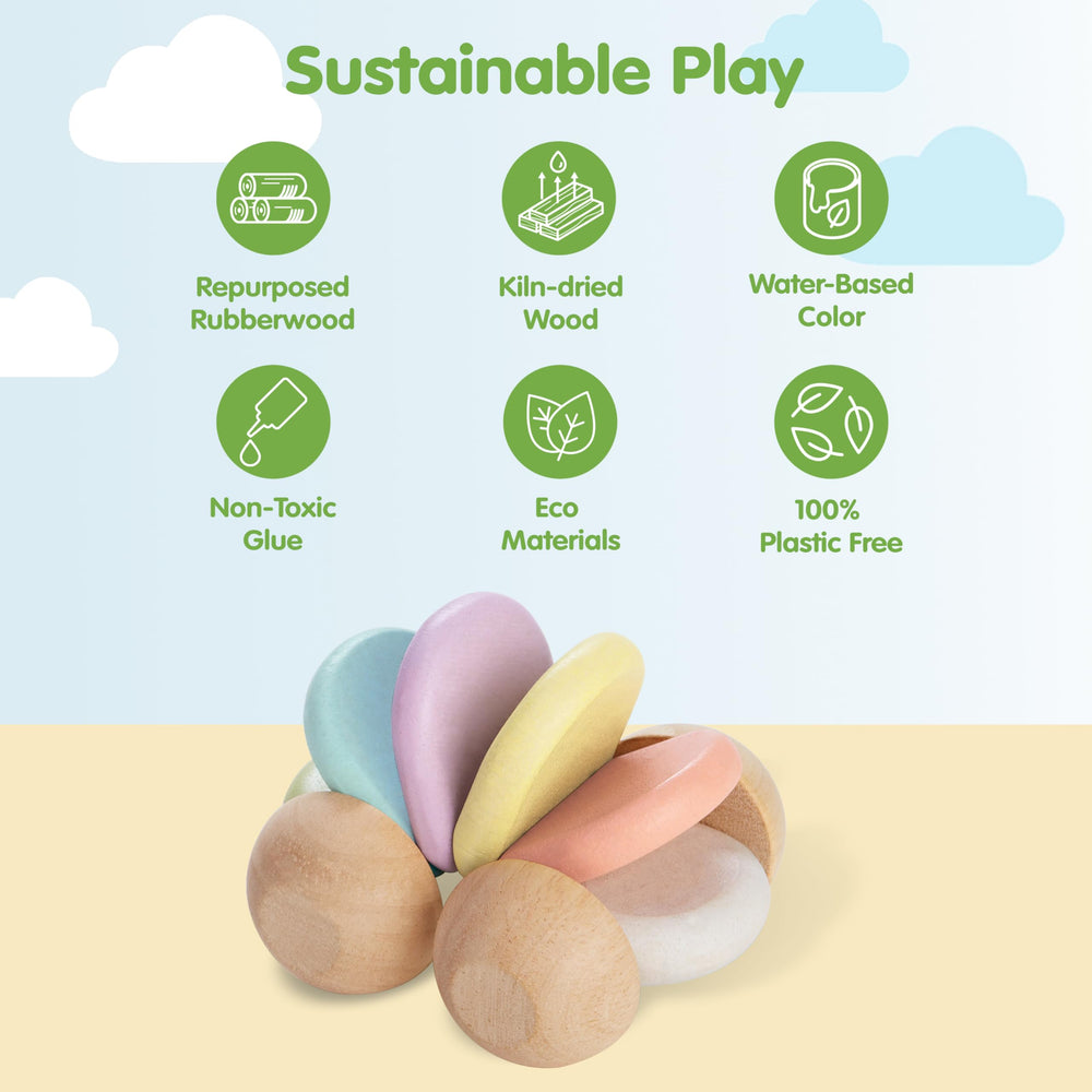 PlanToys soft flexible body features gentle bending for tactile development.