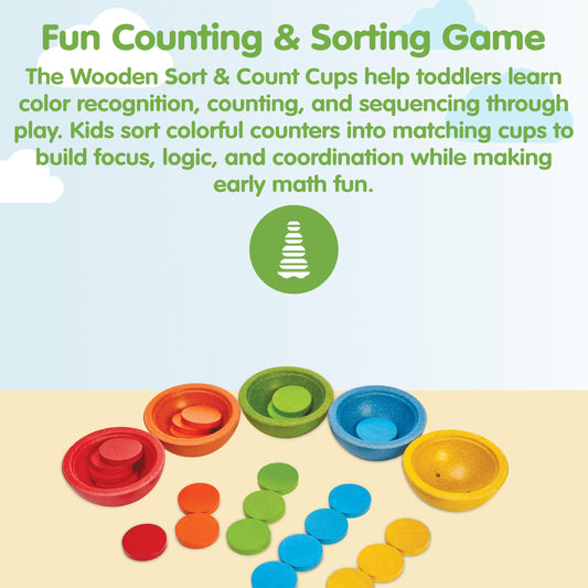 PlanToys red cup focus enhances color recognition and stacking