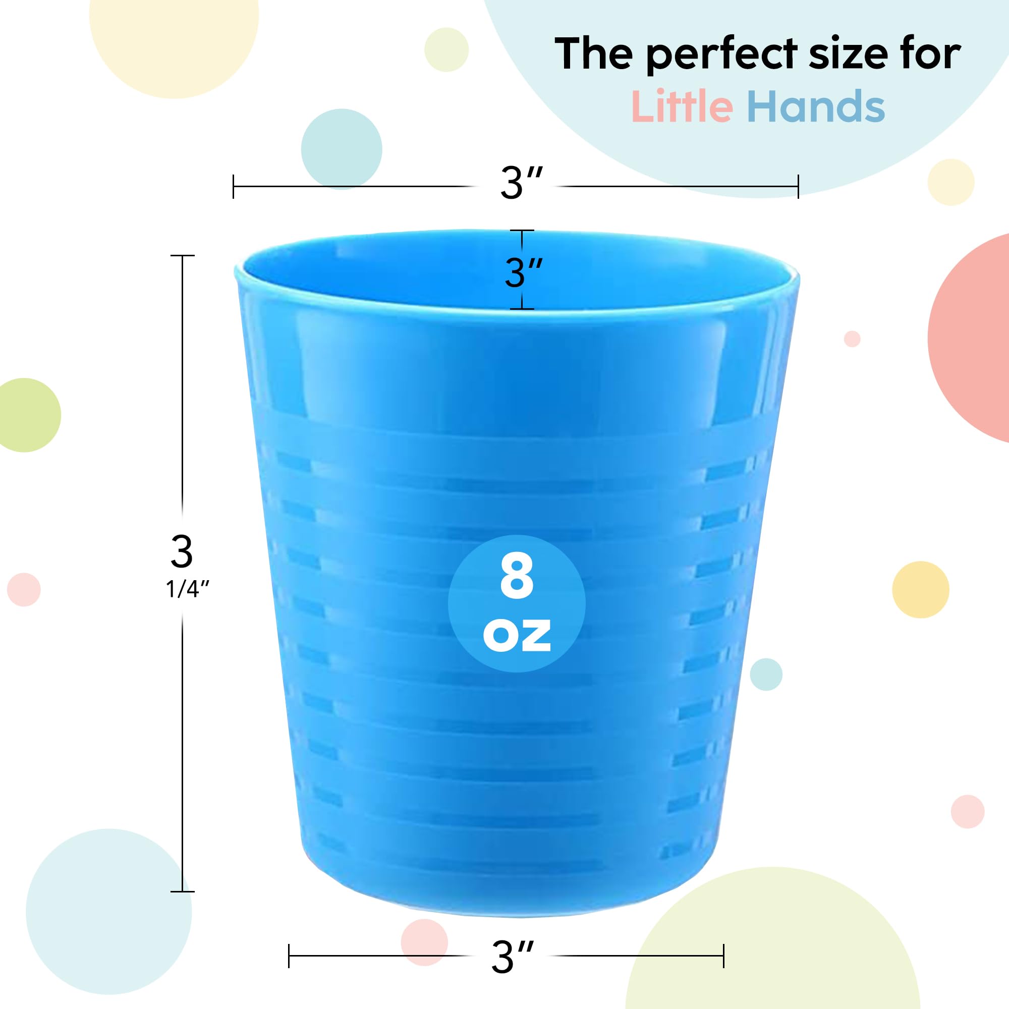 PLASKIDY Kids Cups BPA-free polypropylene for safe, durable everyday use.