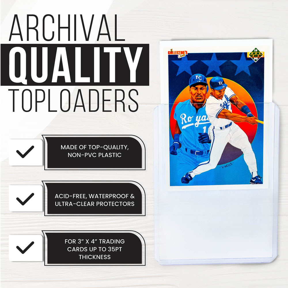 Platinum Protectors 3x4 card slot demonstrates fit for common trading cards up to 35pt.